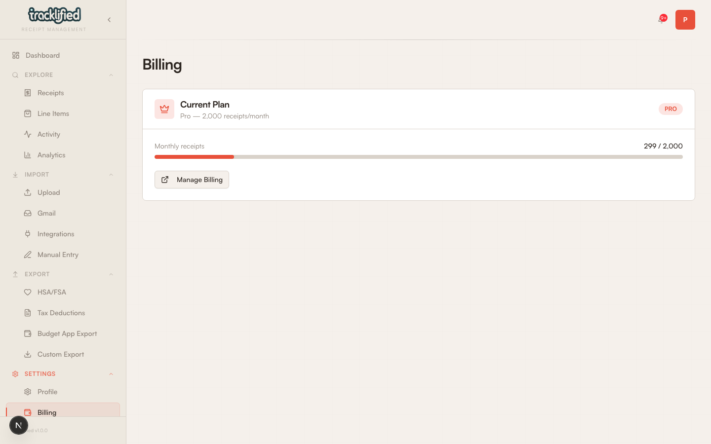 Stripe Billing Portal link