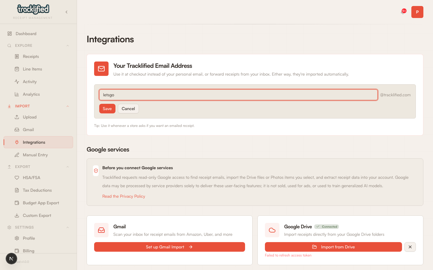 Edit email address