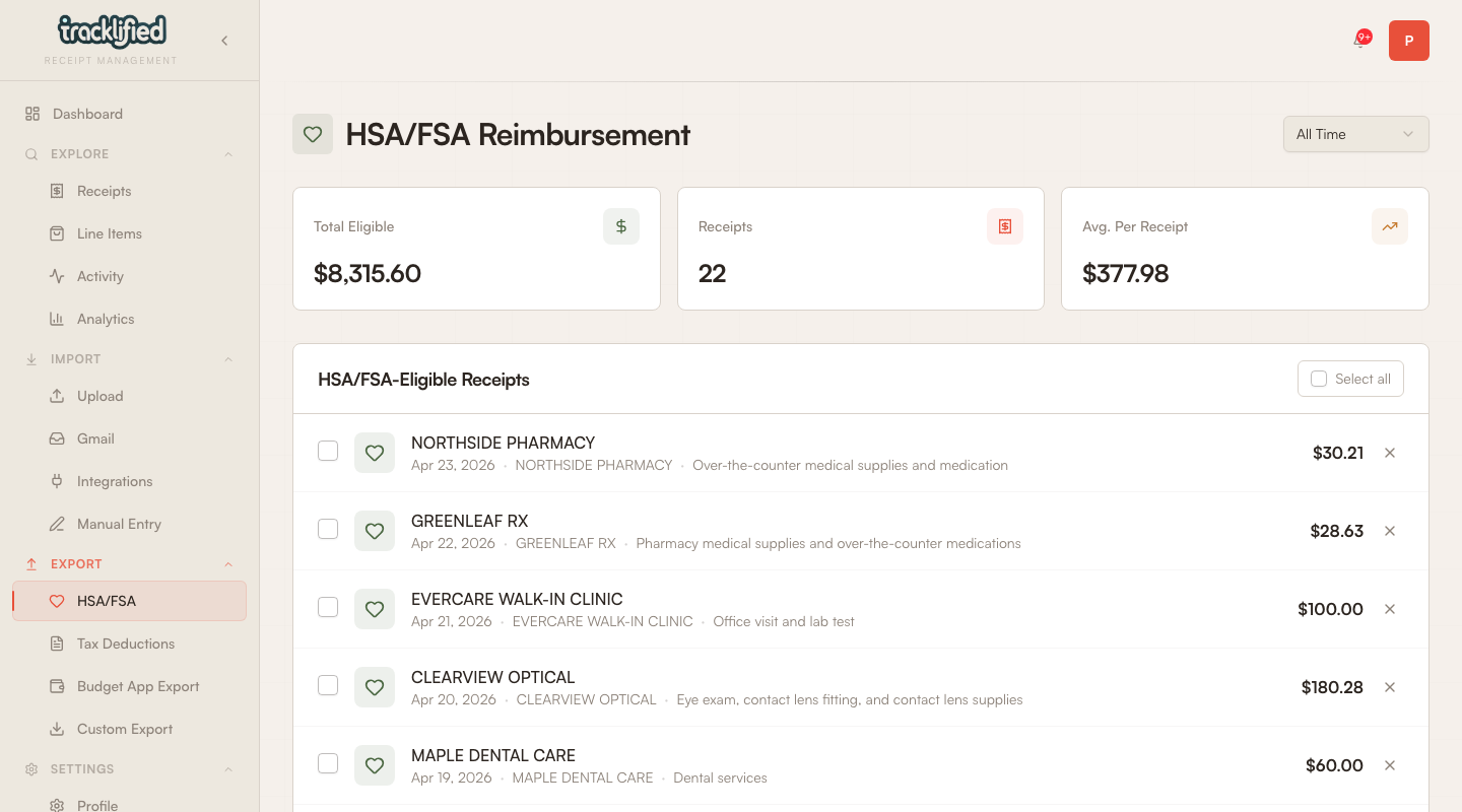 HSA export page
