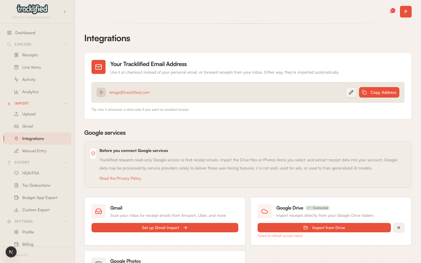 Tracklified email address