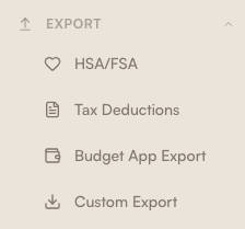 Tracklified HSA and tax receipt export